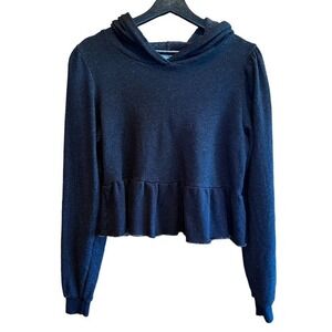 Urban Outfitters Sweatshirt‎ Womens M Grey Project Social T Crop Ruffle Hooded